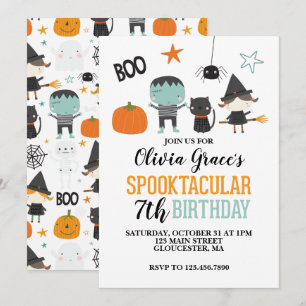 Halloween Spooktacular Kids Birthday  Invitation