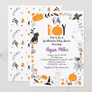 Halloween Spooktacular Oh Boy Baby Shower Invitation
