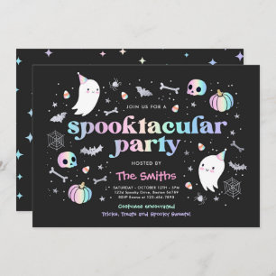 Halloween Spooktacular Party Cute Pastel Ghost Invitation