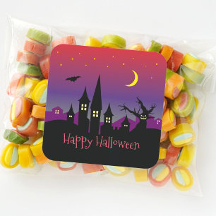 Halloween Spooktacular Scary Creepy Haunted Castle Square Sticker