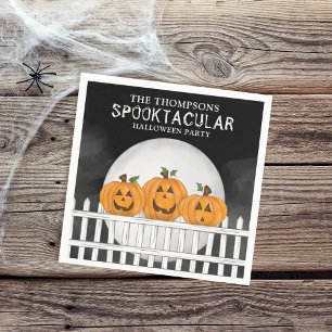 Halloween Spooktacular Whimsical Pumpkins Funny Napkin