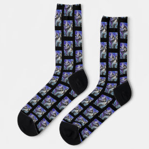 Halloween Spooky Abstract Skeleton Socks