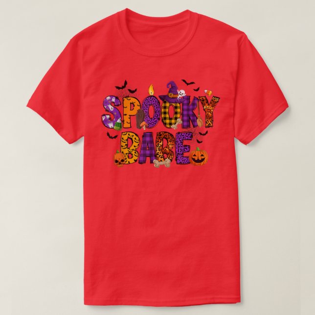 Halloween Spooky Babe Pumpkin Leopard Halloween Ba T-Shirt (Design Front)