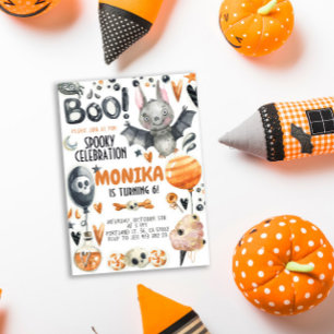 Halloween Spooky Bat Birthday Invitation