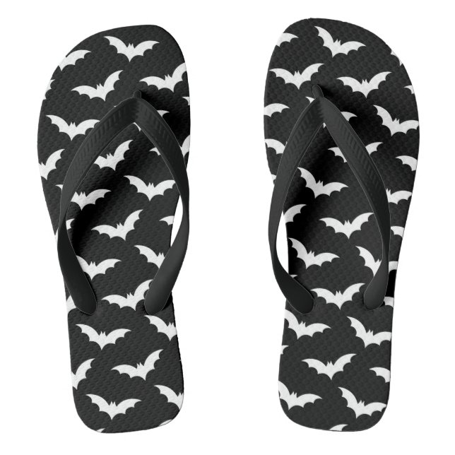Halloween Spooky Bat Decoration Pattern Flip Flops (Footbed)