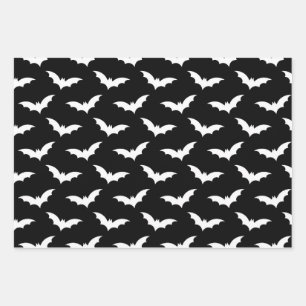 Halloween Spooky Bat Decoration Pattern Wrapping Paper Sheet