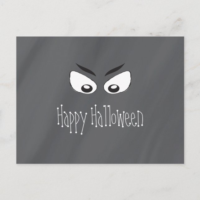 Halloween Spooky Black and White Scary Eyes Postcard (Front)