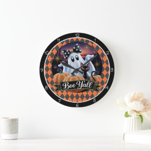 Halloween Spooky Boo Y'all  Large Clock
