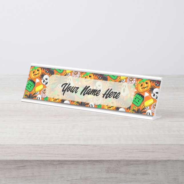Halloween Spooky Candies Party    Desk Name Plate (Front)