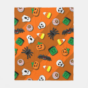 Halloween Spooky Candies Party Fleece Blanket