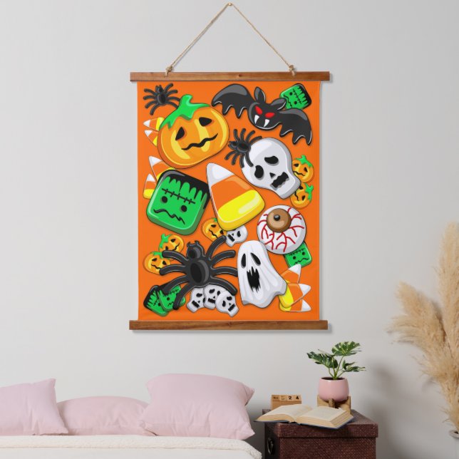 Halloween Spooky Candies Party    Hanging Tapestry (Bedroom)