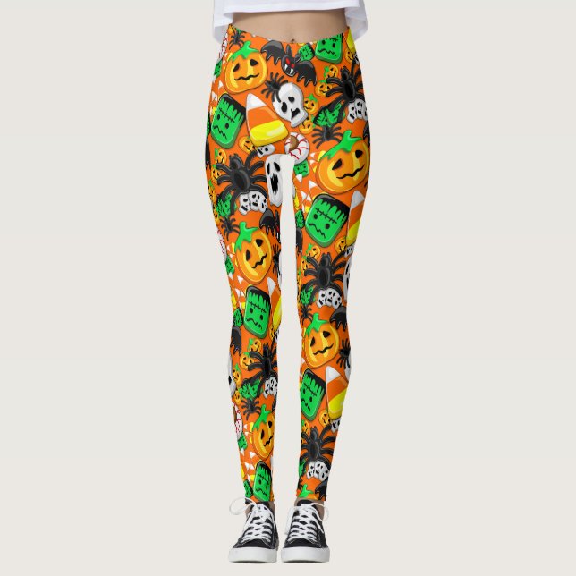 Halloween Spooky Candies Party    Leggings (Front)