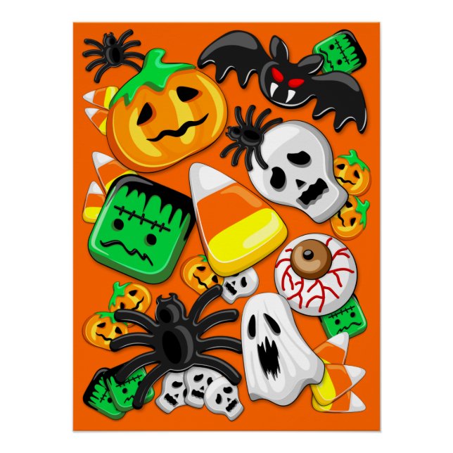 Halloween Spooky Candies Party     Poster (Front)