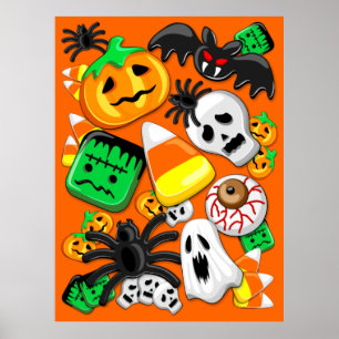 Halloween Spooky Candies Party Poster