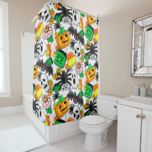 Halloween Spooky Candies Party    Shower Curtain
