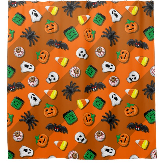 Halloween Spooky Candies Party   Shower Curtain (Front)