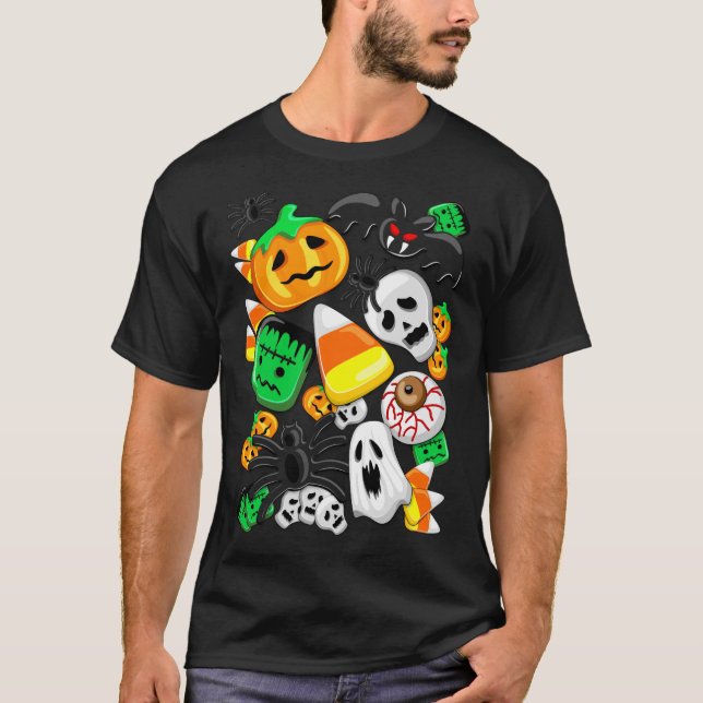 Halloween Spooky Candies Party  T-Shirt (Front)