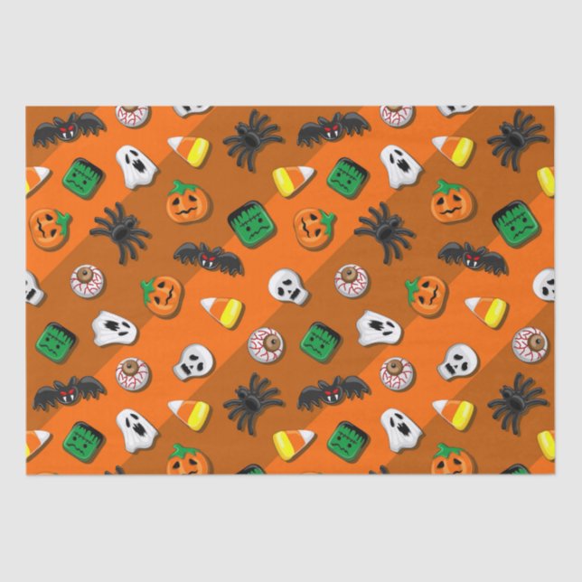 Halloween Spooky Candies Party   Tissue Paper (Front)