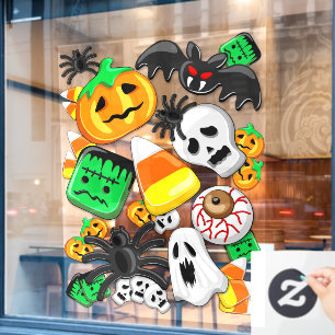 Halloween Spooky Candies Party Window Cling