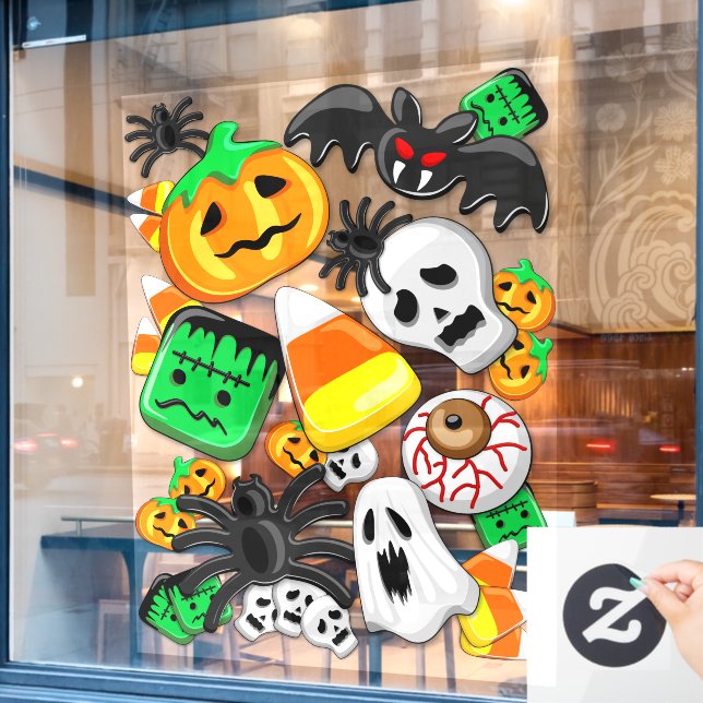 Halloween Spooky Candies Party    Window Cling (Cafe Window)