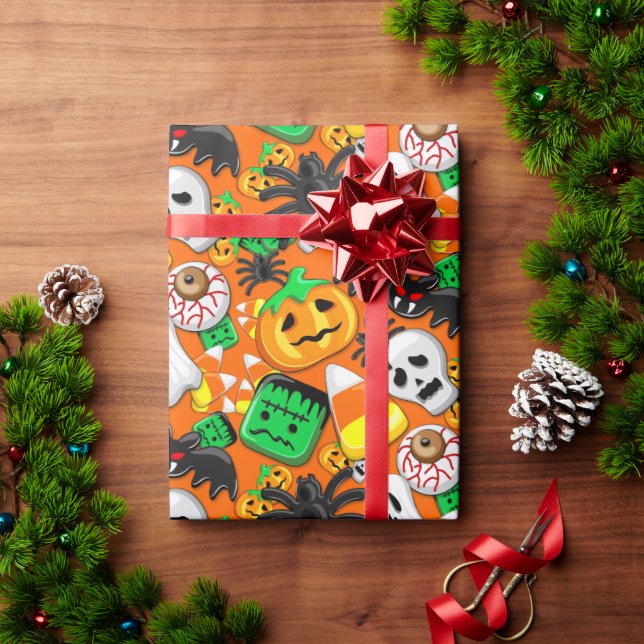 Halloween Spooky Candies Party    Wrapping Paper (Holiday Gift)