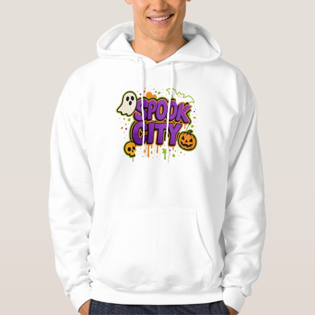 Halloween Spooky City Graffiti Clothes Unisex  Hoodie (Front)