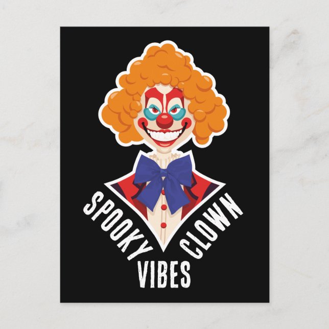 Halloween Spooky Clown Vibes Creepy Circus Simple Postcard (Front)