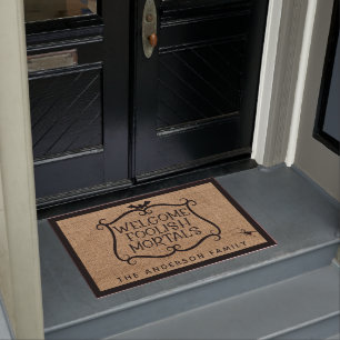 Halloween Spooky Cool Welcome Foolish Mortals Doormat