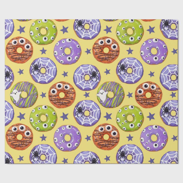 Halloween Spooky Doughnuts Gift  Wrapping Paper (Seam)