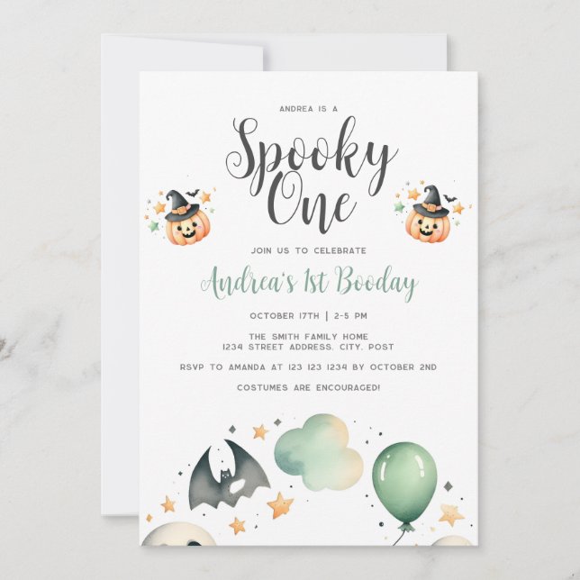 Halloween Spooky first one Invitation (Front)