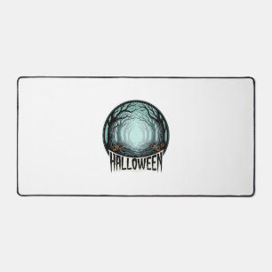 Halloween Spooky Forest Vintage Engraving Design_1 Desk Mat