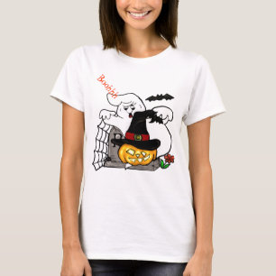 Halloween Spooky ghost and pumpkin design T-Shirt