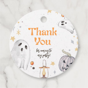 Halloween Spooky Ghost Birthday Circle Thank You Favour Tags
