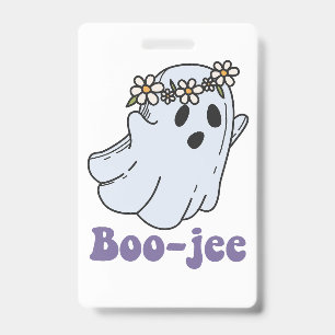 Halloween Spooky Ghost Boo Jee Boo ID Badge