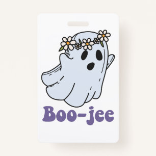 Halloween Spooky Ghost Boo Jee Boo ID Badge