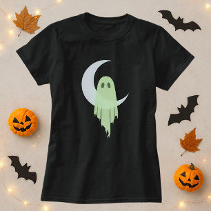 Halloween Spooky Ghost Dripping Moon  T-Shirt