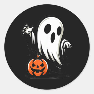 Halloween Spooky Ghost Halloween Costumes Classic Round Sticker