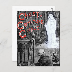 HALLOWEEN SPOOKY GHOST OF GREYSTONE MANSION POSTCARD