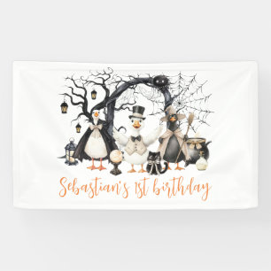 Halloween Spooky Goose 1st Birthday Party Banner
