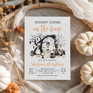 Halloween Spooky Goose Birthday Party Invitation