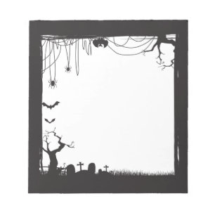 Halloween Spooky Graveyard Blank  Notepad