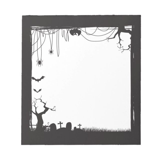Halloween Spooky Graveyard Blank  Notepad (Front)