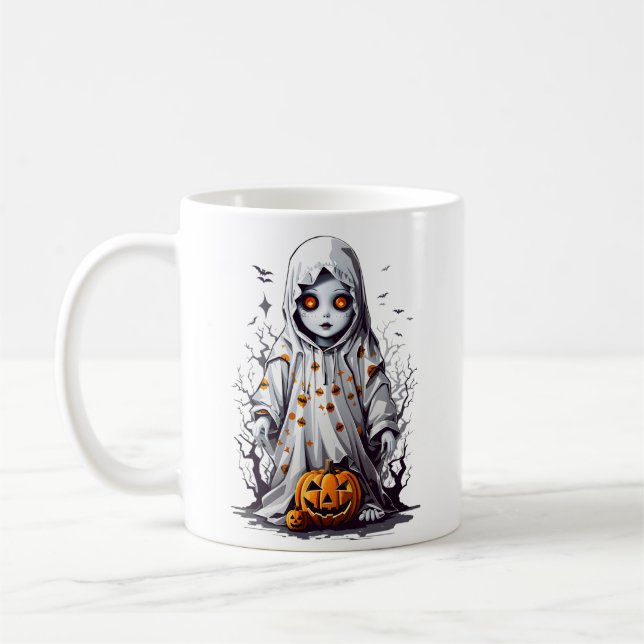 Halloween Spooky Haunted Eerie Doll Coffee Mug (Left)