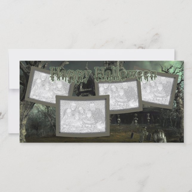 Halloween Spooky Haunted House Holiday Card (Front)