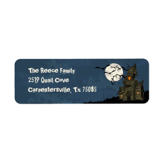 Halloween Spooky Haunted Mansion Address Labels
