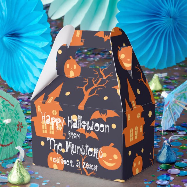 Halloween Spooky House Bats Trees Pumpkin Party Favour Box (Party)