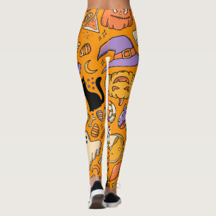 Halloween Spooky Jack O' Lantern Witch Leggings