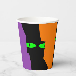 Halloween Spooky Kooky Black Cat Eyes Paper Cups