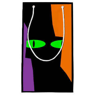 Halloween Spooky Kooky Black Cat Eyes Small Gift Bag
