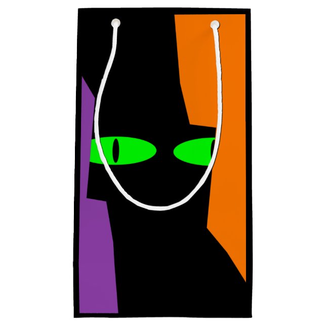 Halloween Spooky Kooky Black Cat Eyes Small Gift Bag (Front)